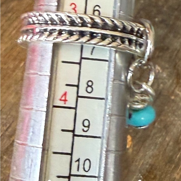 SILVER TURQUOISE CHARM STATEMENT BOHEMIAN RING - Picture 2 of 2